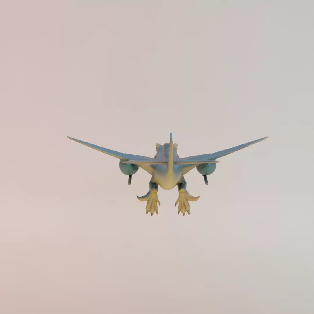 Nuclearo Dinossauro Italian brainrot Low Poly Character Low-poly 3D model_6