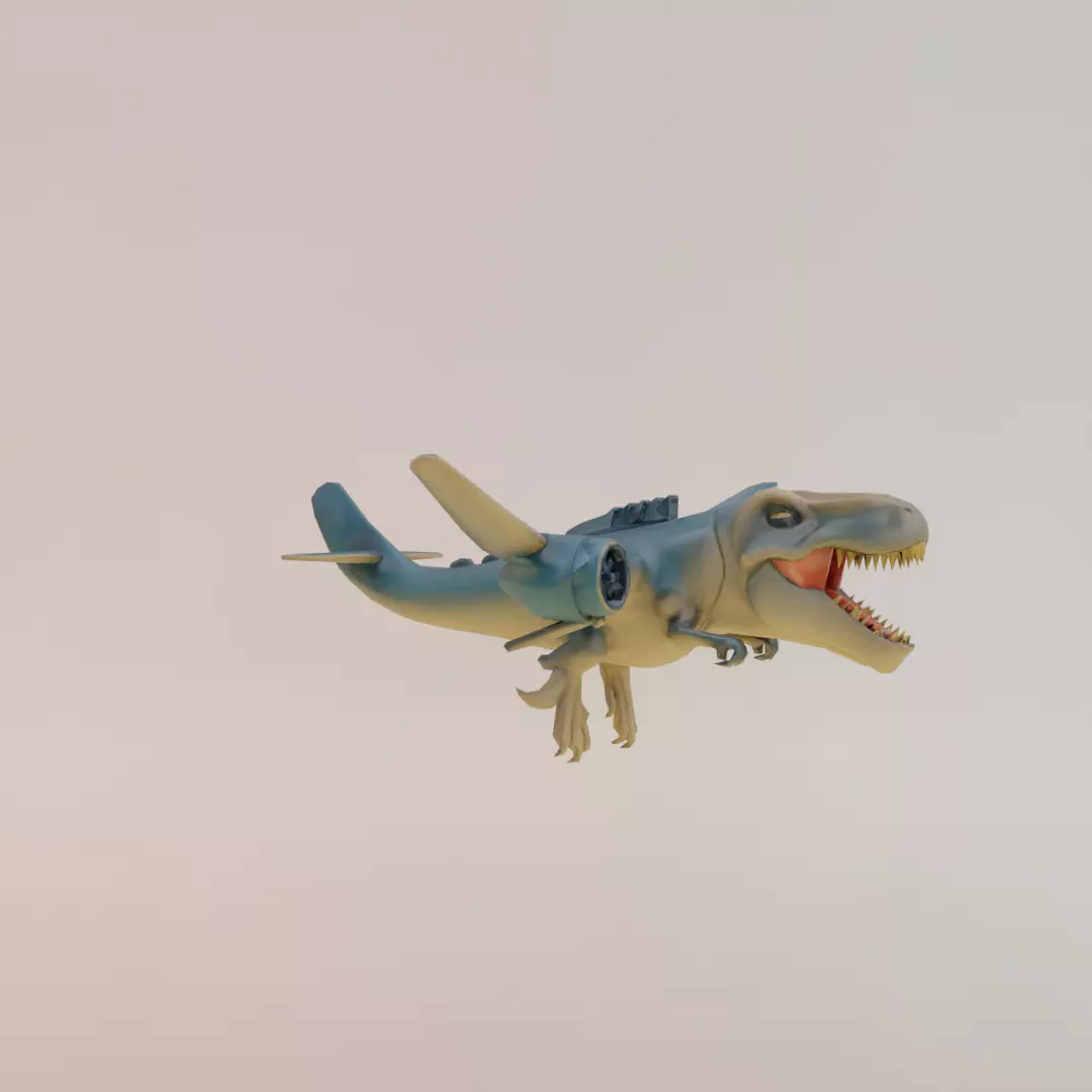 Nuclearo Dinossauro Italian brainrot Low Poly Character Low-poly 3D model_10