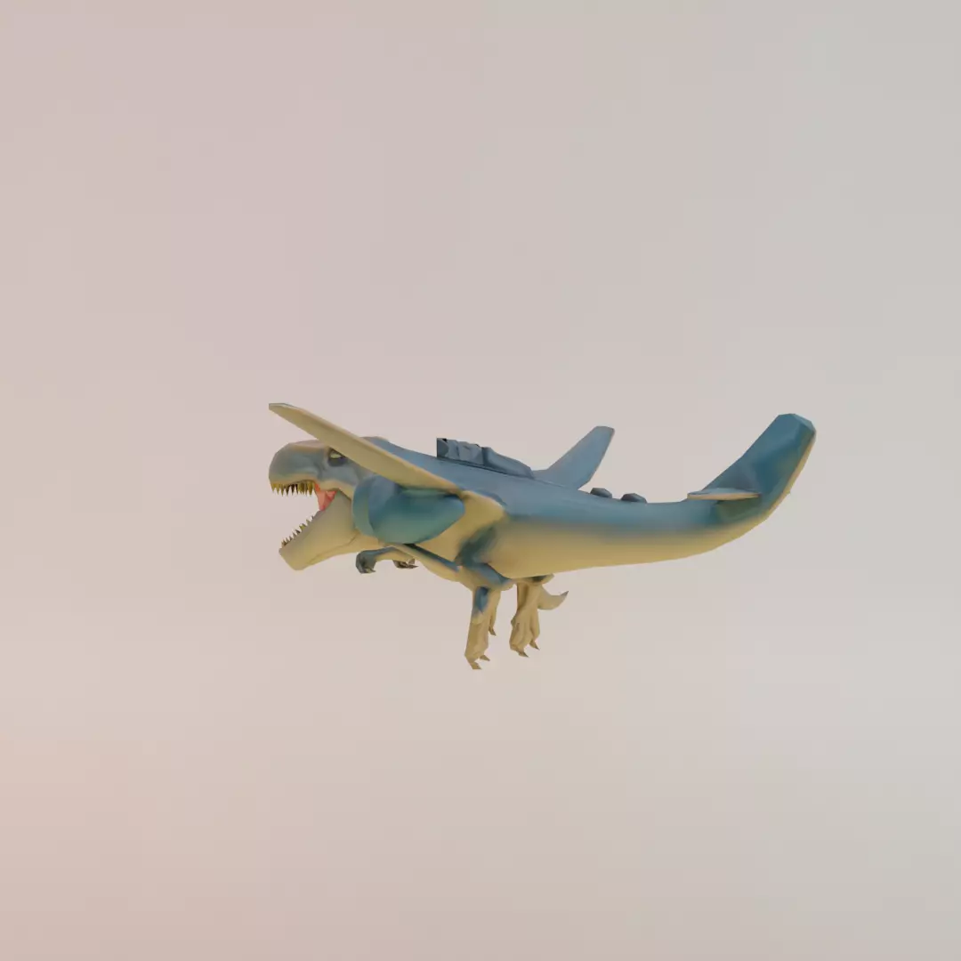 Nuclearo Dinossauro Italian brainrot Low Poly Character Low-poly 3D model_4