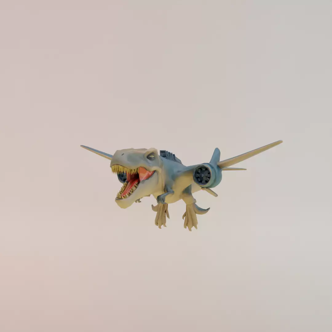 Nuclearo Dinossauro Italian brainrot Low Poly Character Low-poly 3D model_1