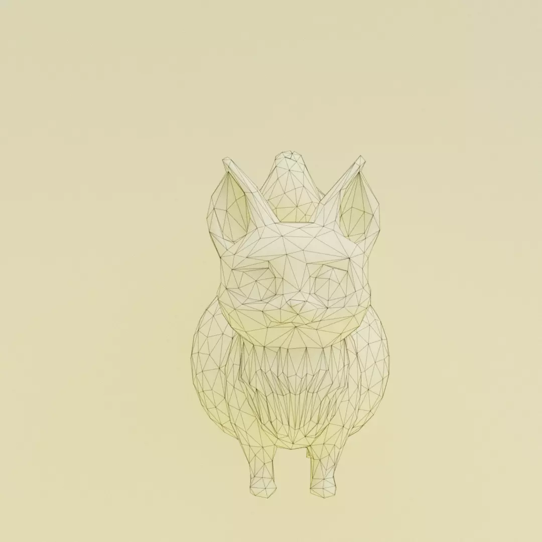 Peachi Foxilini Italian brainrot Low Poly Character Low-poly 3D model_12