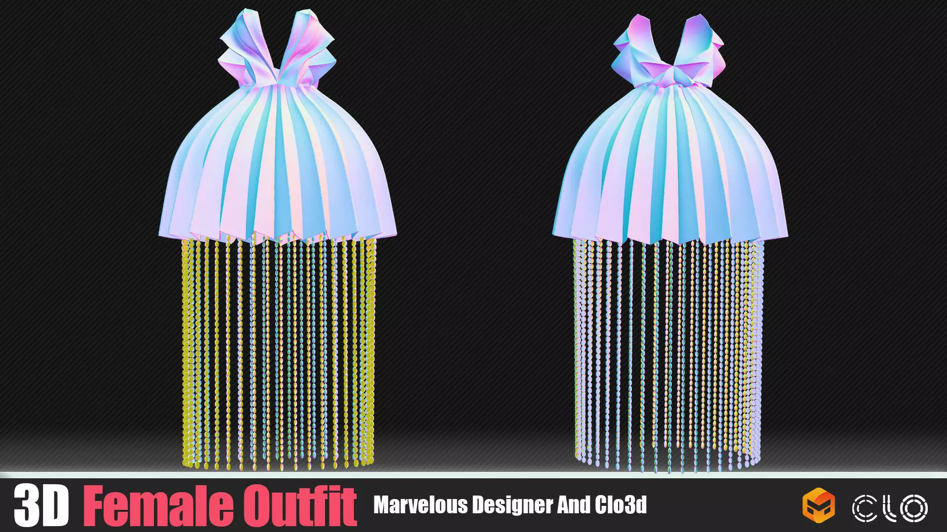 3d Famale Outfits In Marvelous Designer  3D model_5