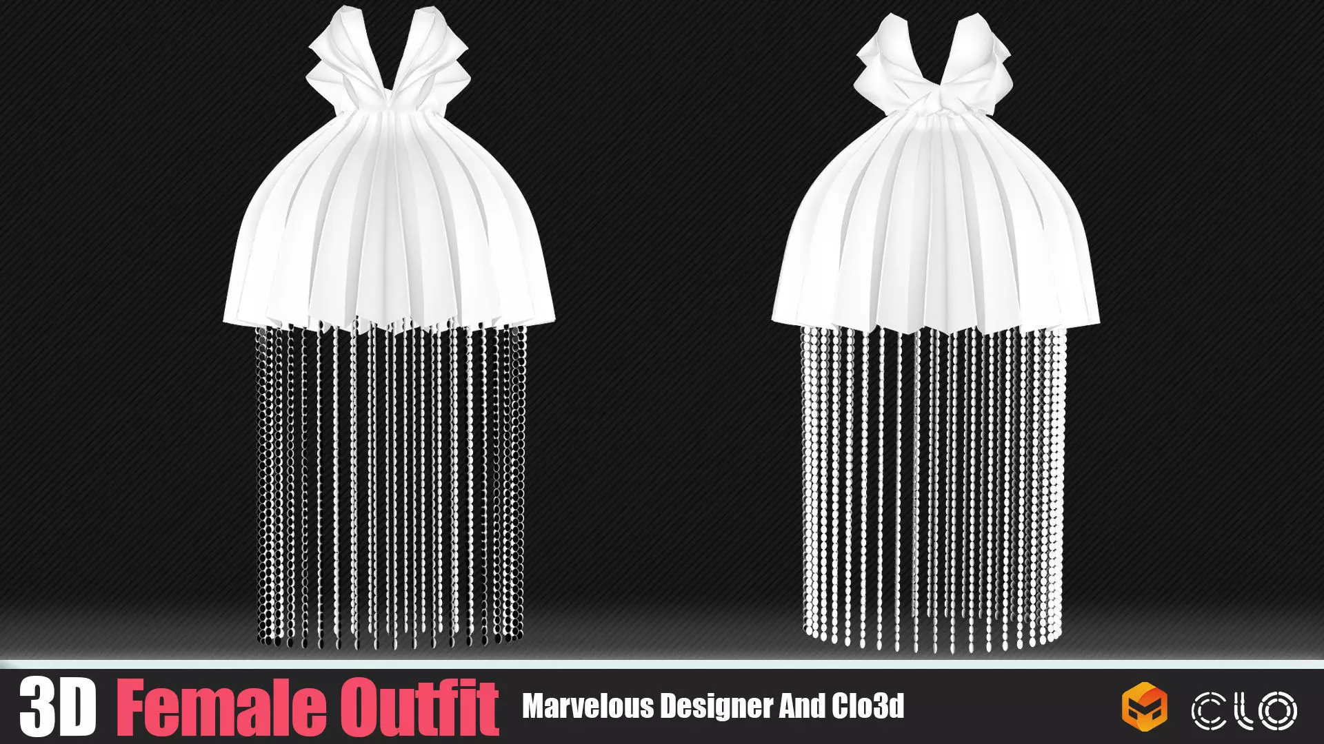 3d Famale Outfits In Marvelous Designer  3D model_6