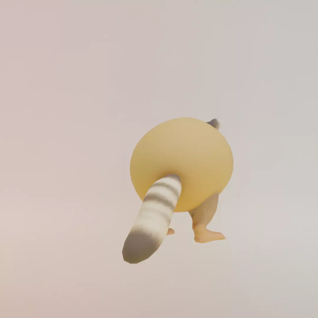 Pi Pi kiwi Italian brainrot Low Poly Character Low-poly 3D model_7