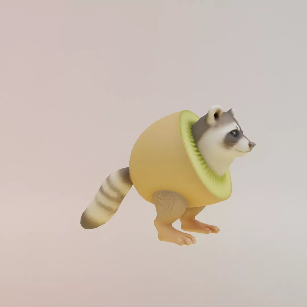 Pi Pi kiwi Italian brainrot Low Poly Character Low-poly 3D model_10