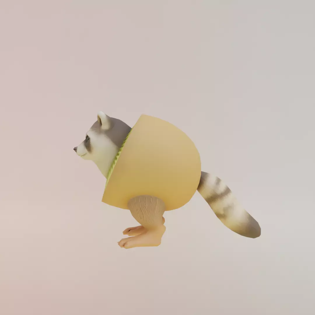 Pi Pi kiwi Italian brainrot Low Poly Character Low-poly 3D model_3