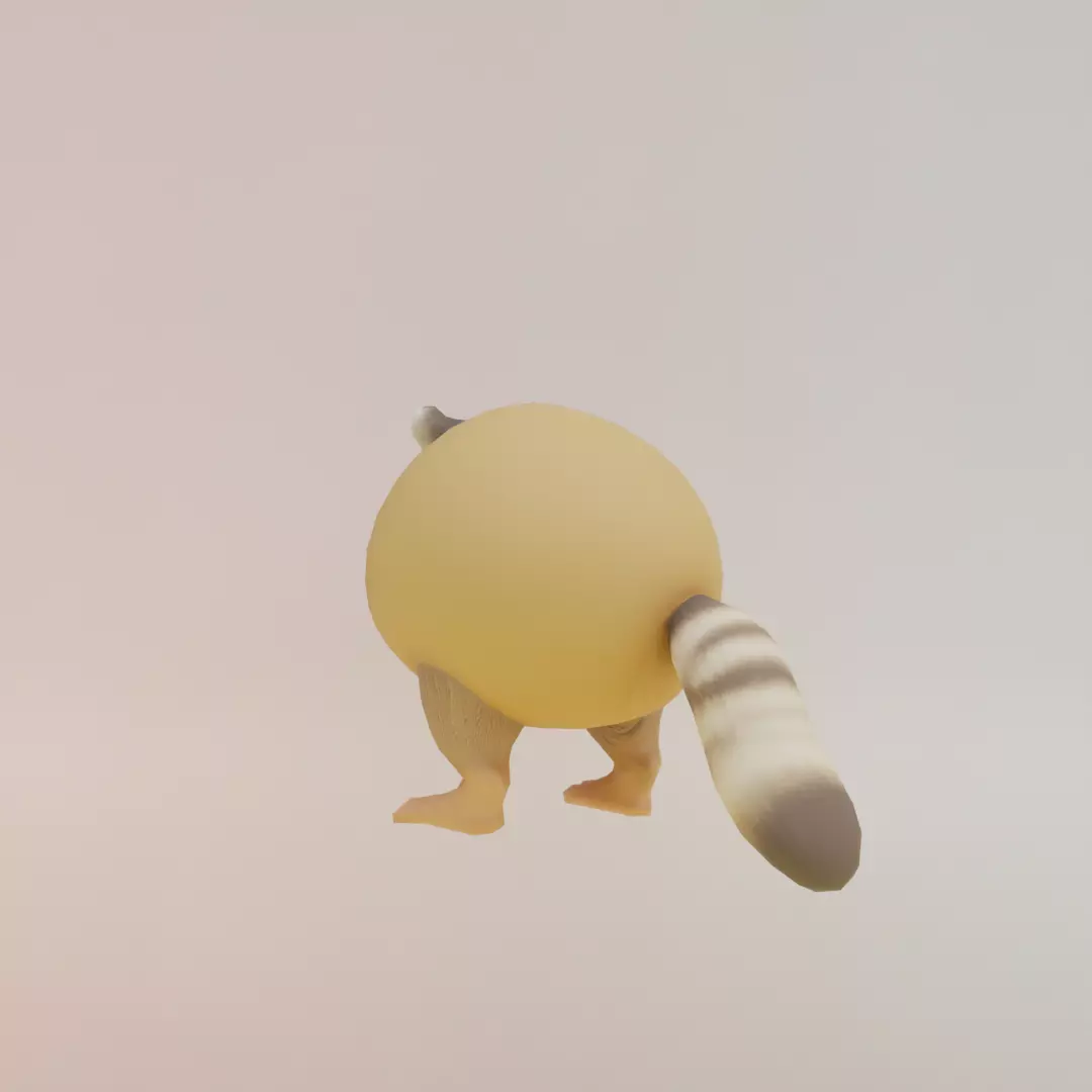 Pi Pi kiwi Italian brainrot Low Poly Character Low-poly 3D model_5