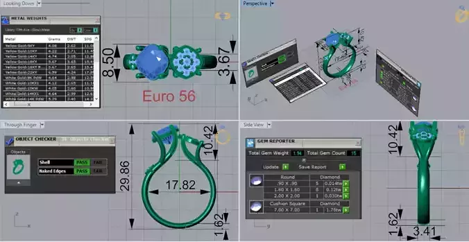 Two-tone Aquamarine and Diamond Ring Model jr00187