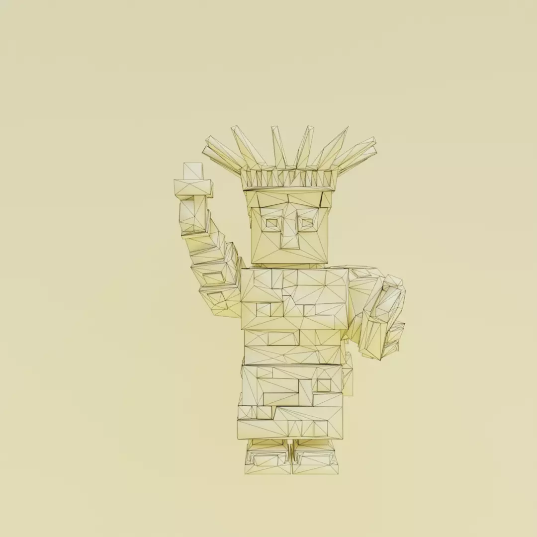 Statutino Libertino Italian brainrot Low Poly Character Low-poly 3D model_12