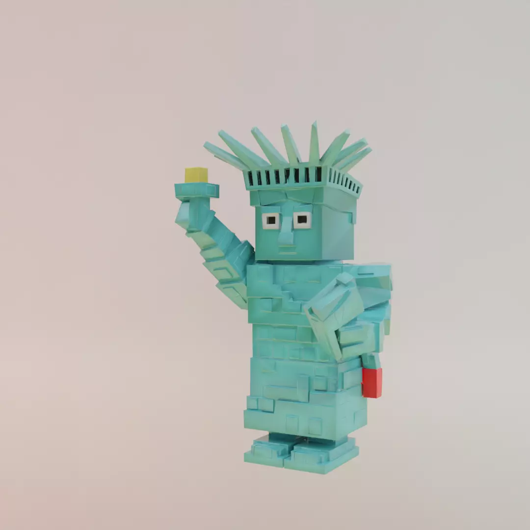 Statutino Libertino Italian brainrot Low Poly Character Low-poly 3D model_1