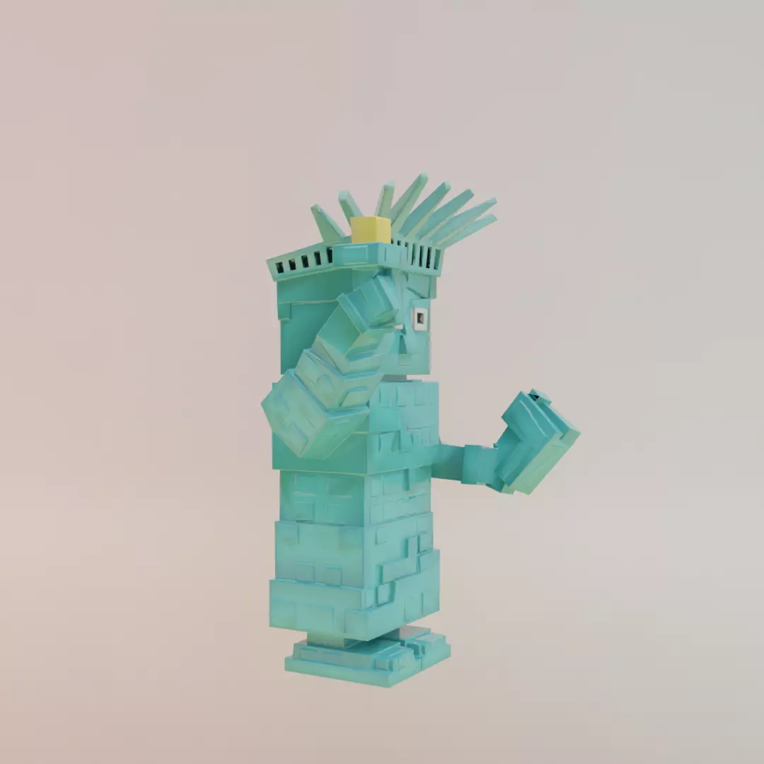 Statutino Libertino Italian brainrot Low Poly Character Low-poly 3D model_10