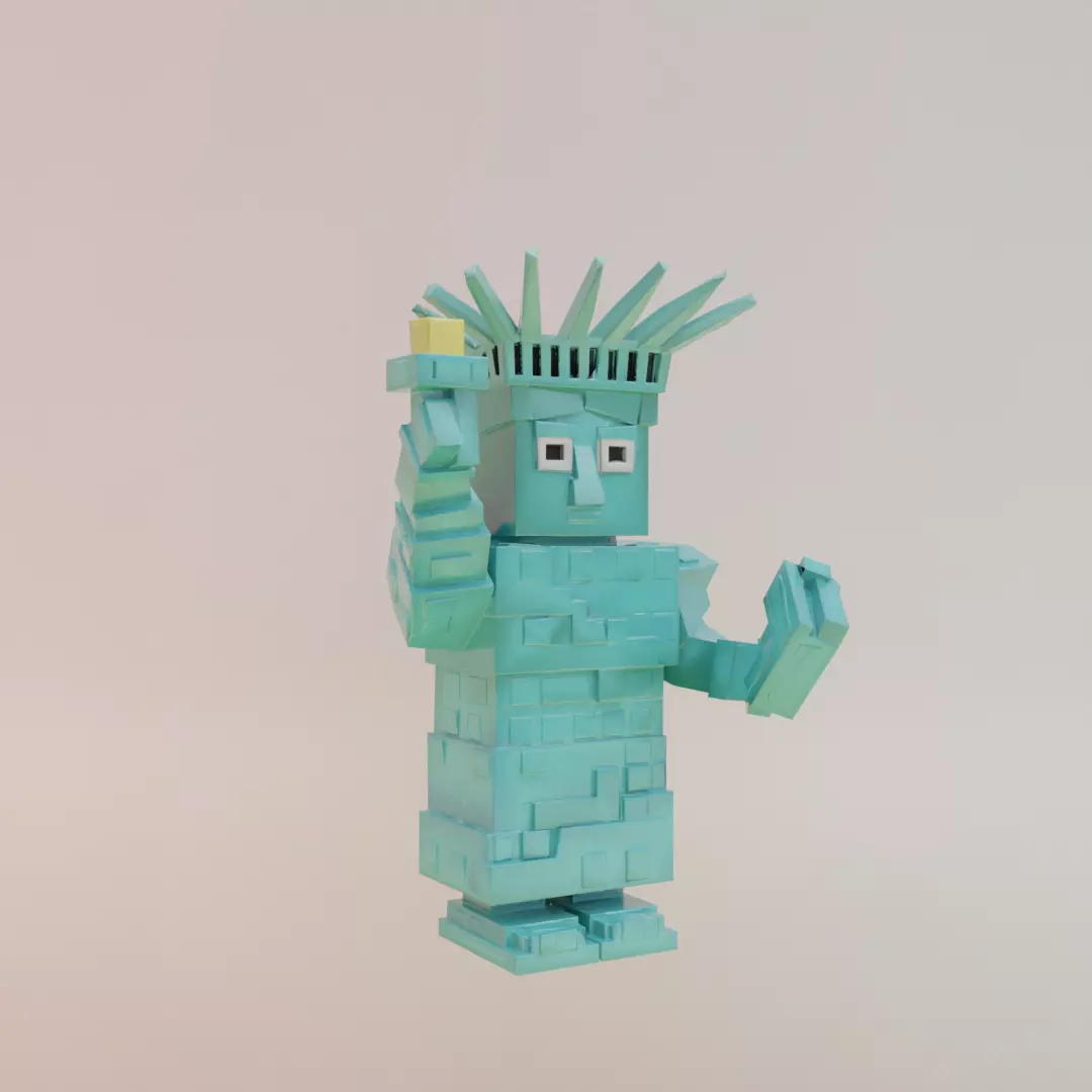 Statutino Libertino Italian brainrot Low Poly Character Low-poly 3D model_11