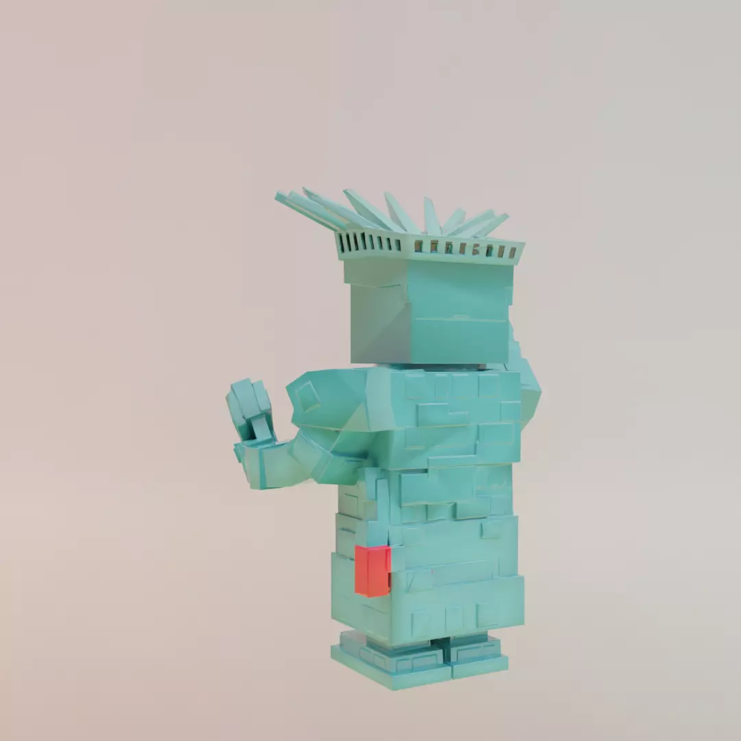 Statutino Libertino Italian brainrot Low Poly Character Low-poly 3D model_5