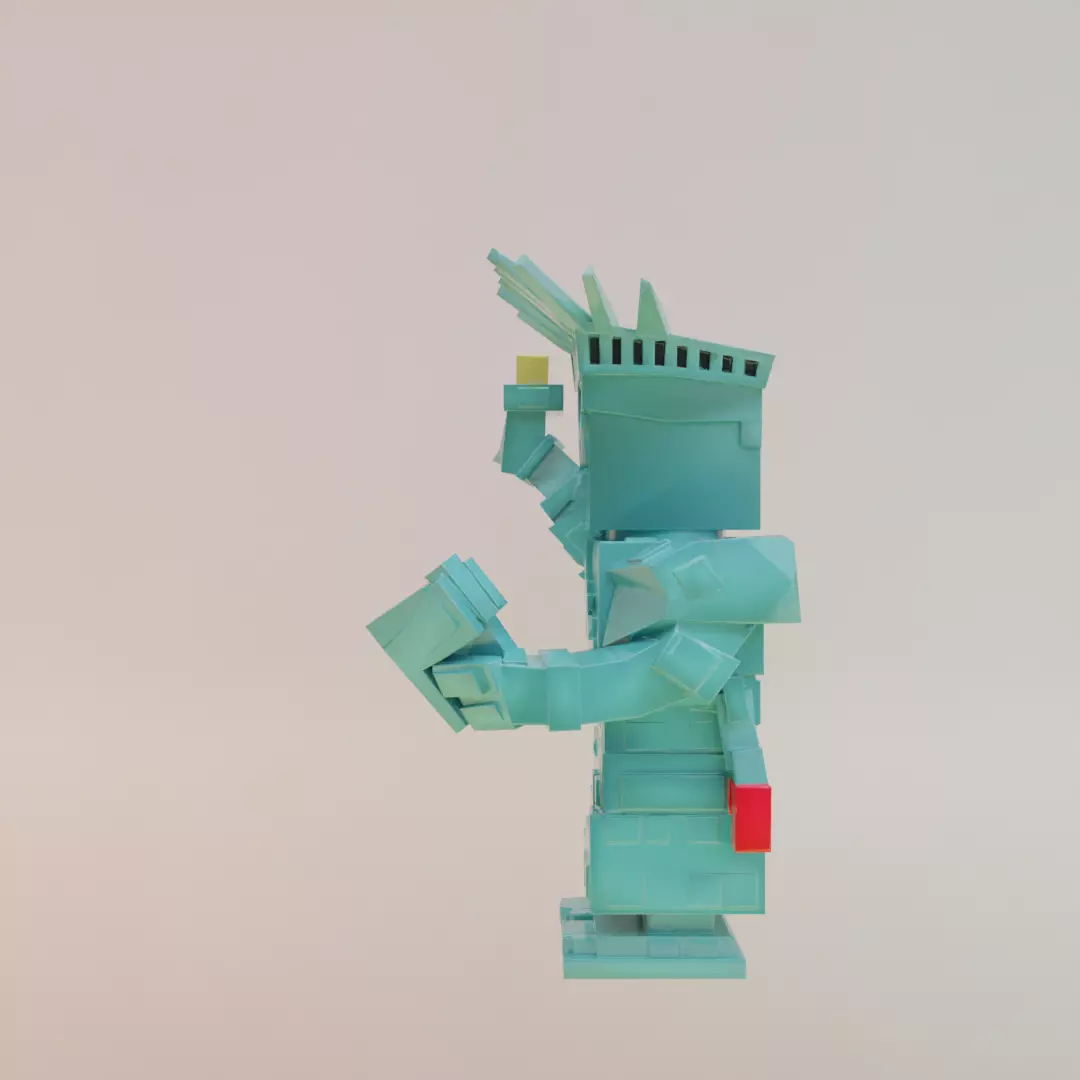 Statutino Libertino Italian brainrot Low Poly Character Low-poly 3D model_3