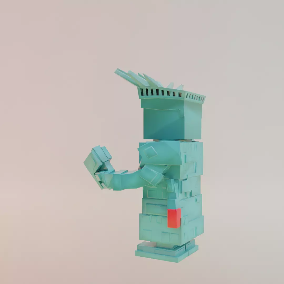 Statutino Libertino Italian brainrot Low Poly Character Low-poly 3D model_4