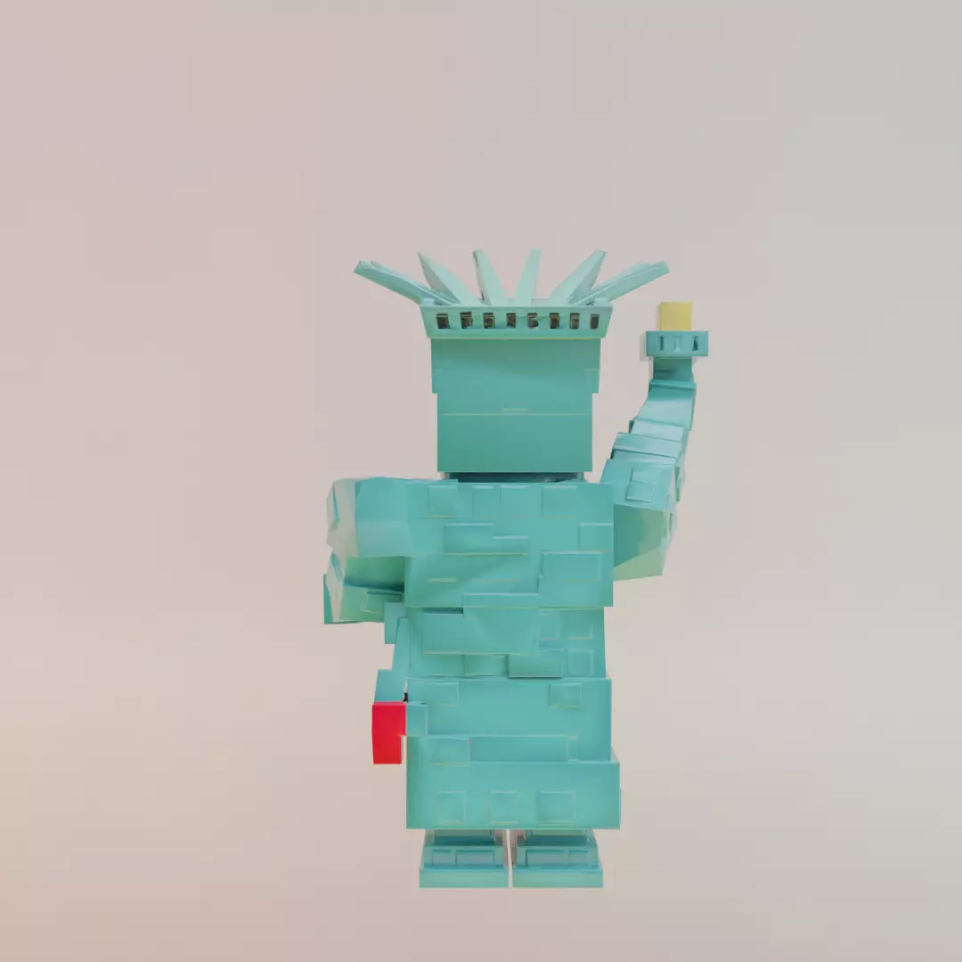 Statutino Libertino Italian brainrot Low Poly Character Low-poly 3D model_6