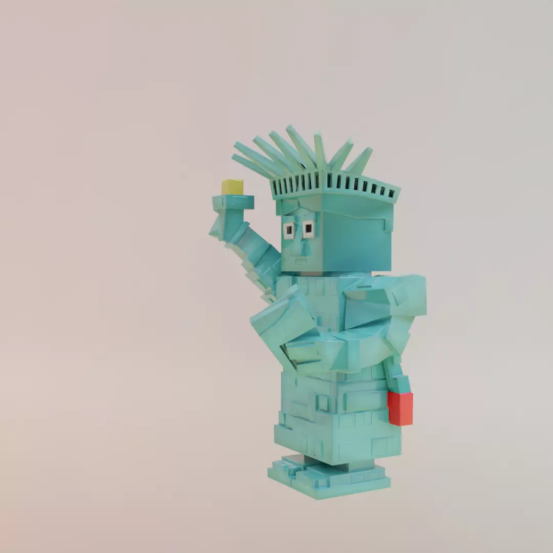 Statutino Libertino Italian brainrot Low Poly Character Low-poly 3D model_2