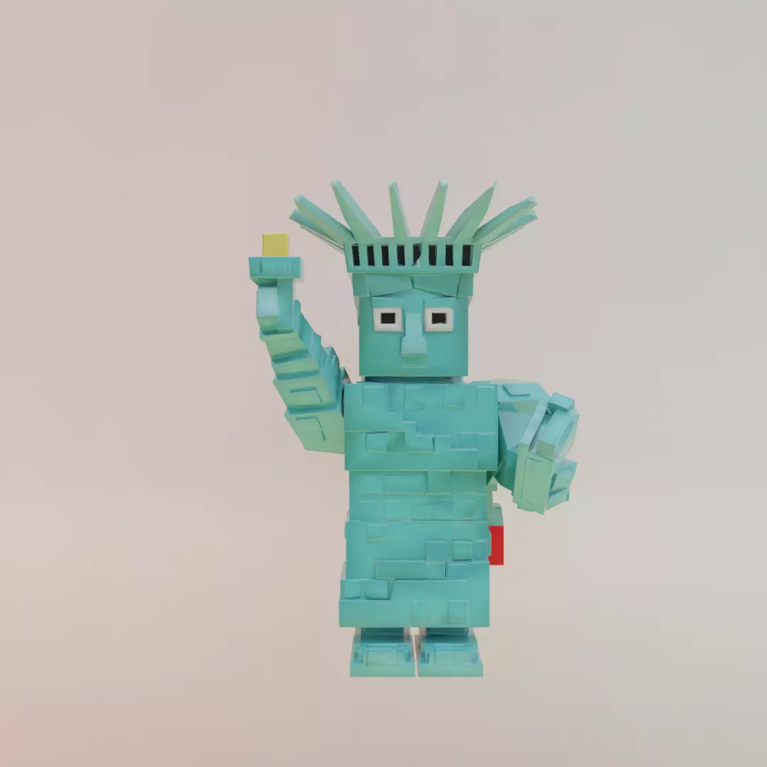 Statutino Libertino Italian brainrot Low Poly Character Low-poly 3D model_0