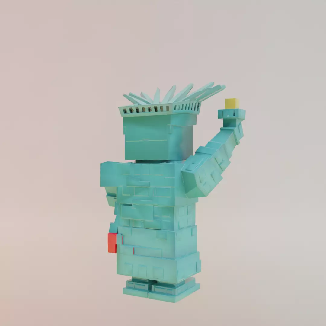 Statutino Libertino Italian brainrot Low Poly Character Low-poly 3D model_7