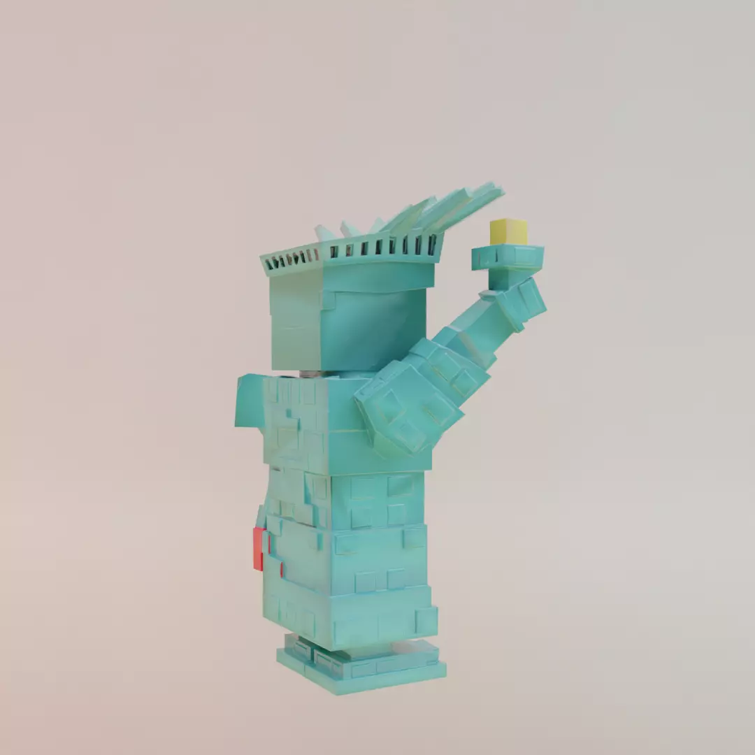 Statutino Libertino Italian brainrot Low Poly Character Low-poly 3D model_8