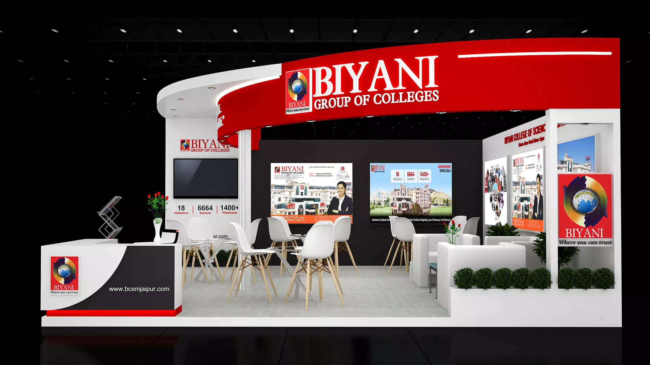 6mtr x 6mtr expo stall 2side open Exhibition Stand Design Low-poly 3D model_1