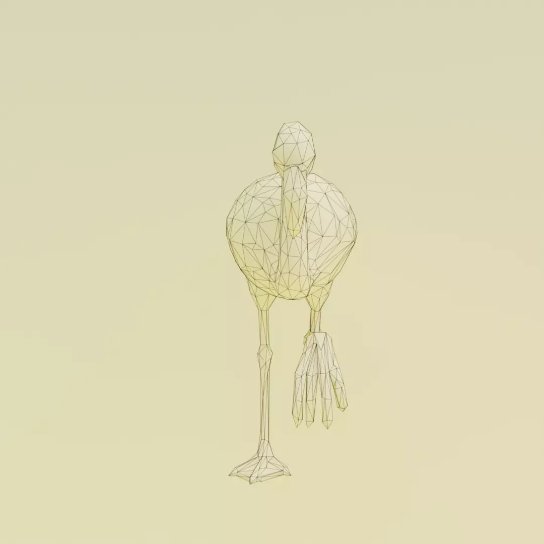 Strawberelli Flamingelli Italian brainrot Low Poly Character Low-poly 3D model_12