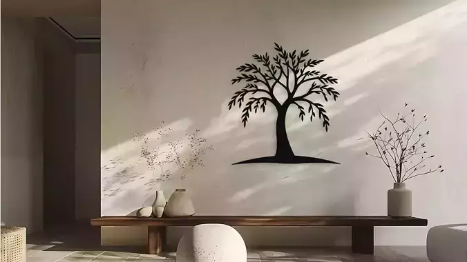 Tree of Life Wall Art Decor Silhouette for CNC and 3D Print