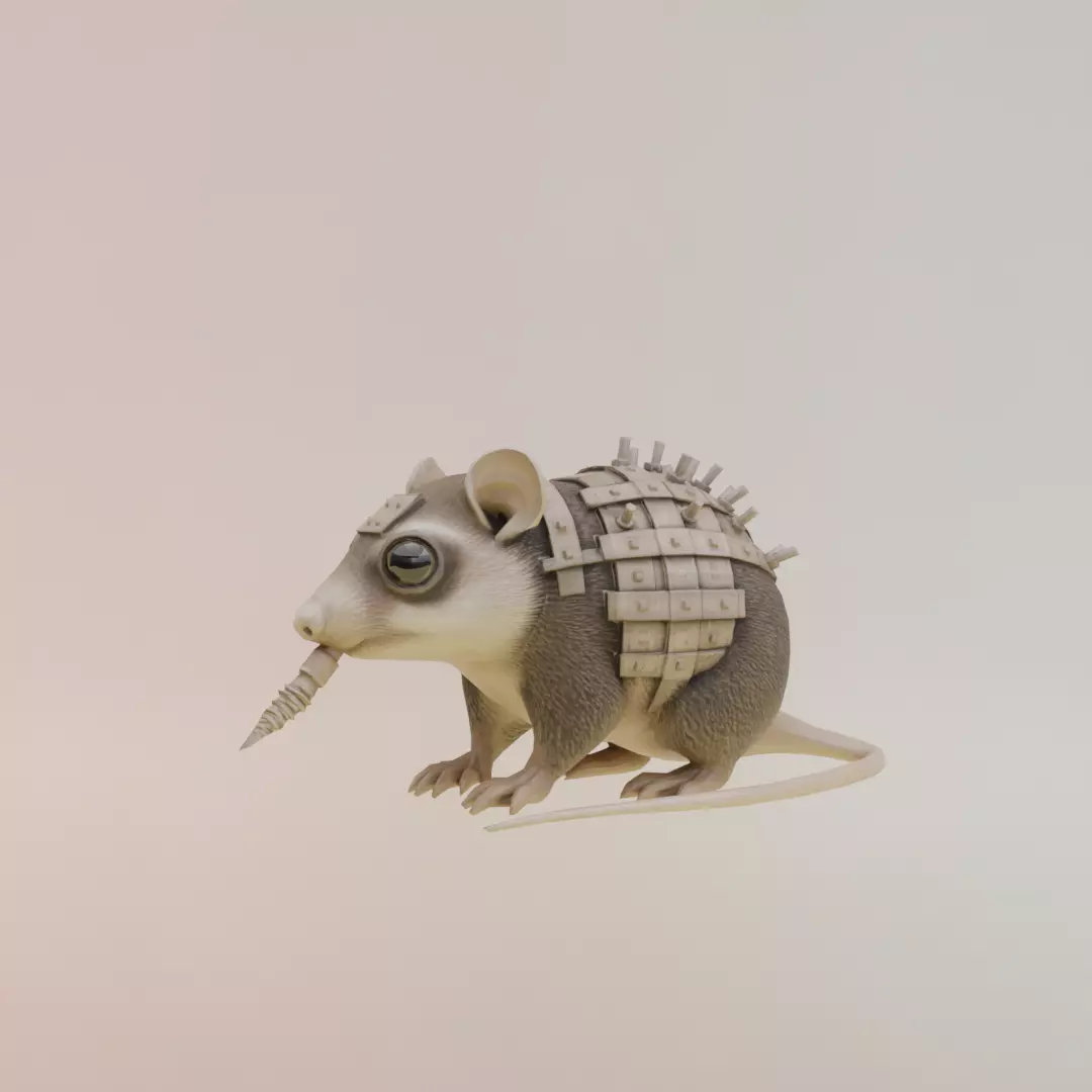 Talpa Di Ferro Italian brainrot Low Poly Character Low-poly 3D model_2