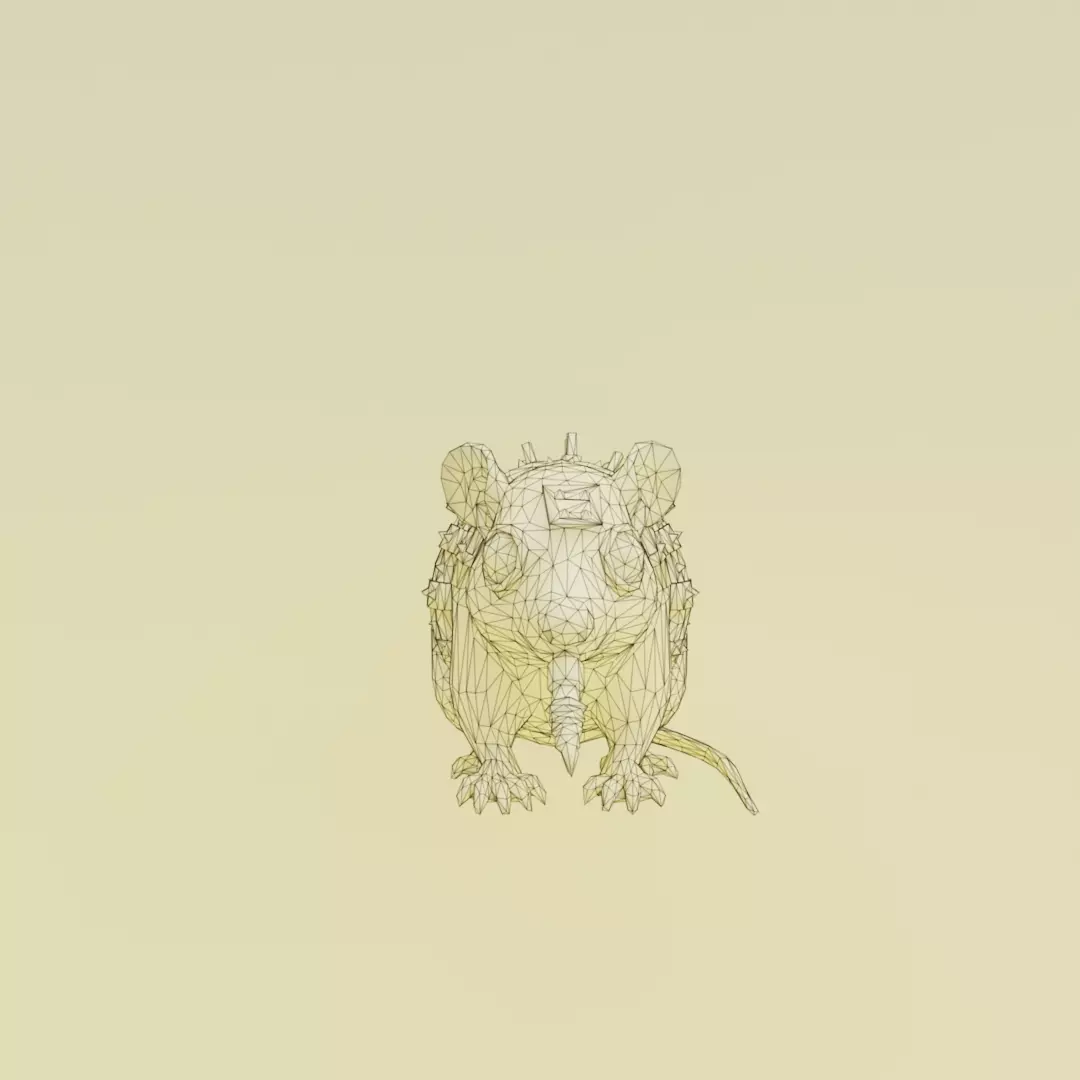 Talpa Di Ferro Italian brainrot Low Poly Character Low-poly 3D model_12