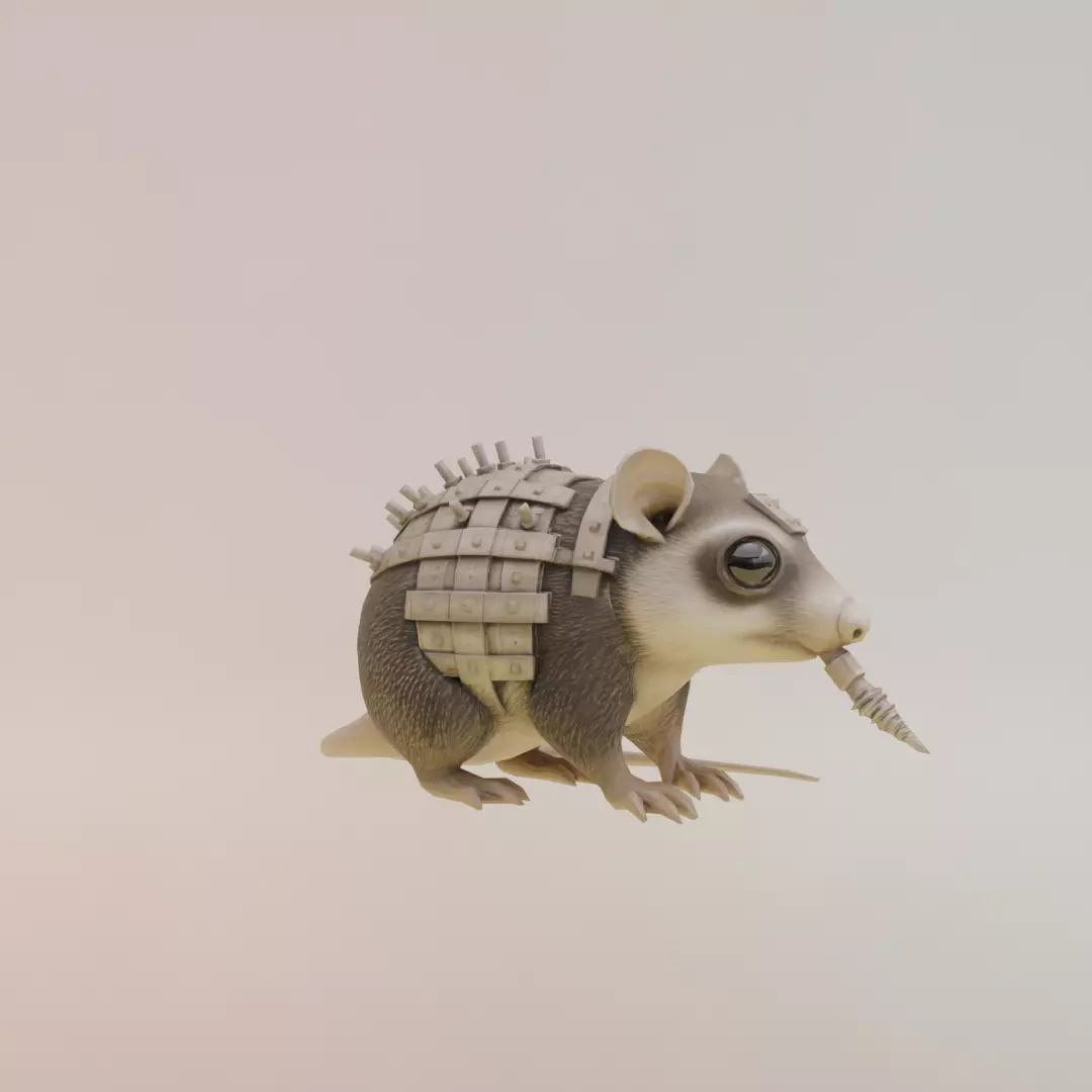 Talpa Di Ferro Italian brainrot Low Poly Character Low-poly 3D model_10