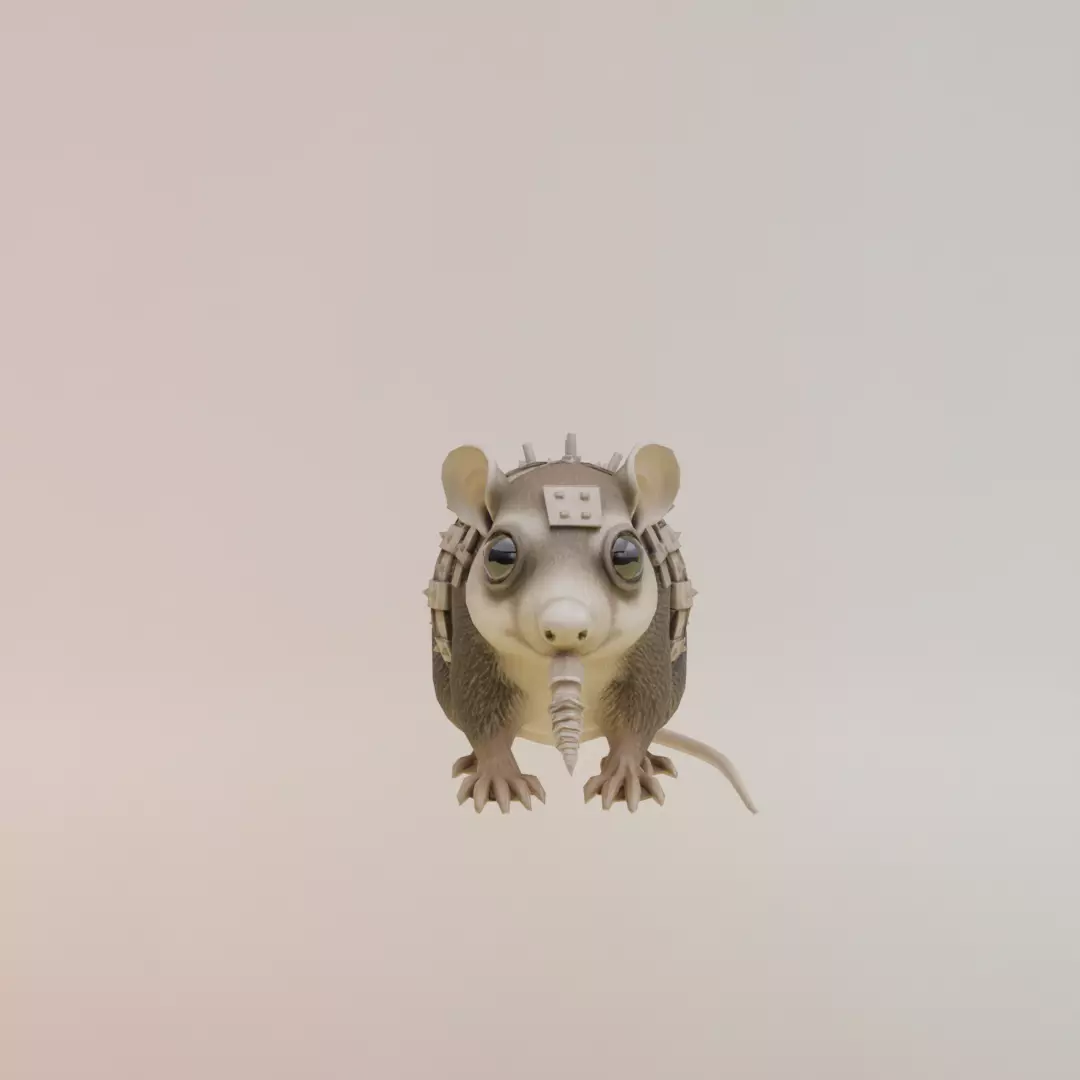 Talpa Di Ferro Italian brainrot Low Poly Character Low-poly 3D model_0