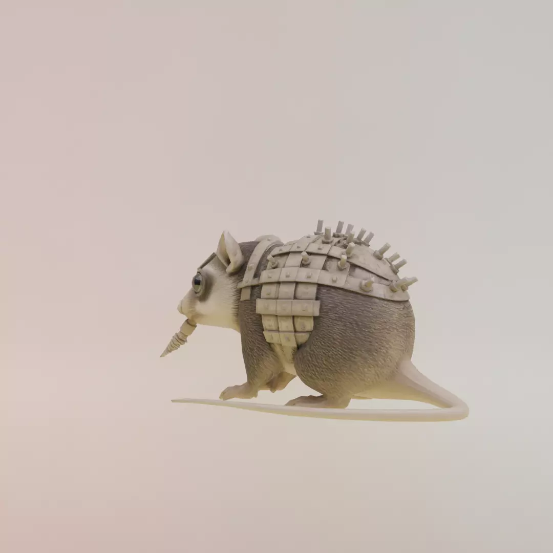 Talpa Di Ferro Italian brainrot Low Poly Character Low-poly 3D model_4