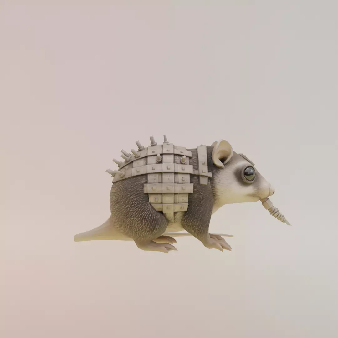 Talpa Di Ferro Italian brainrot Low Poly Character Low-poly 3D model_9