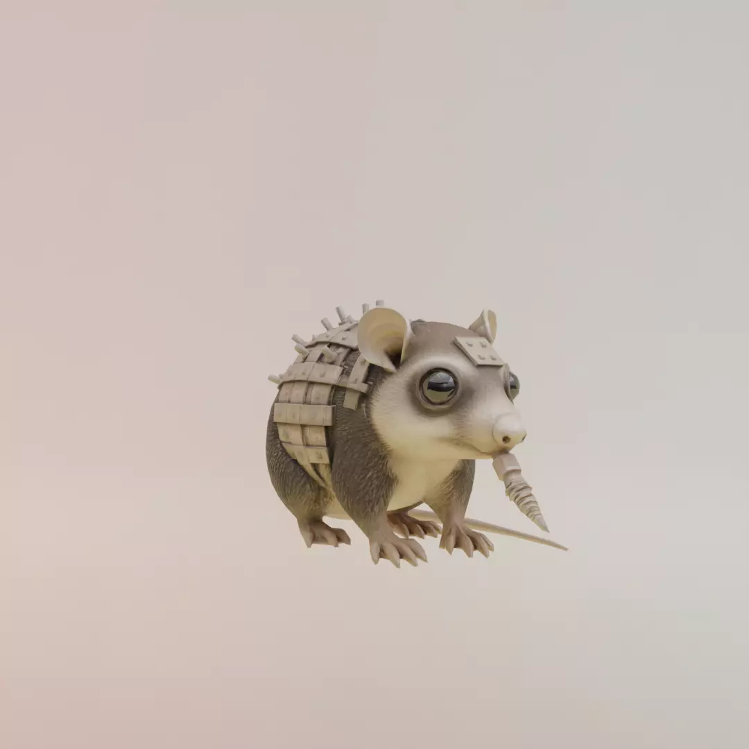 Talpa Di Ferro Italian brainrot Low Poly Character Low-poly 3D model_11