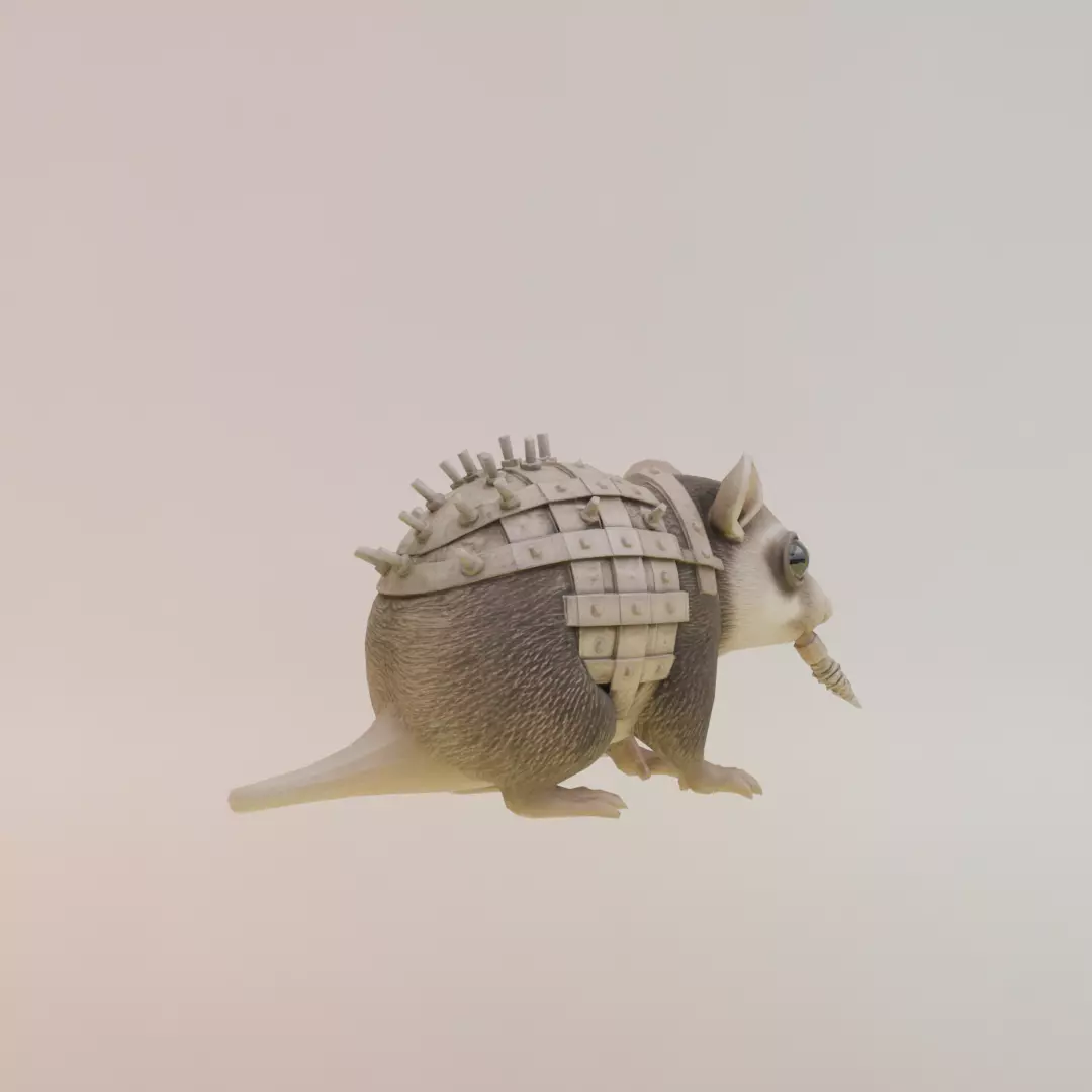 Talpa Di Ferro Italian brainrot Low Poly Character Low-poly 3D model_8