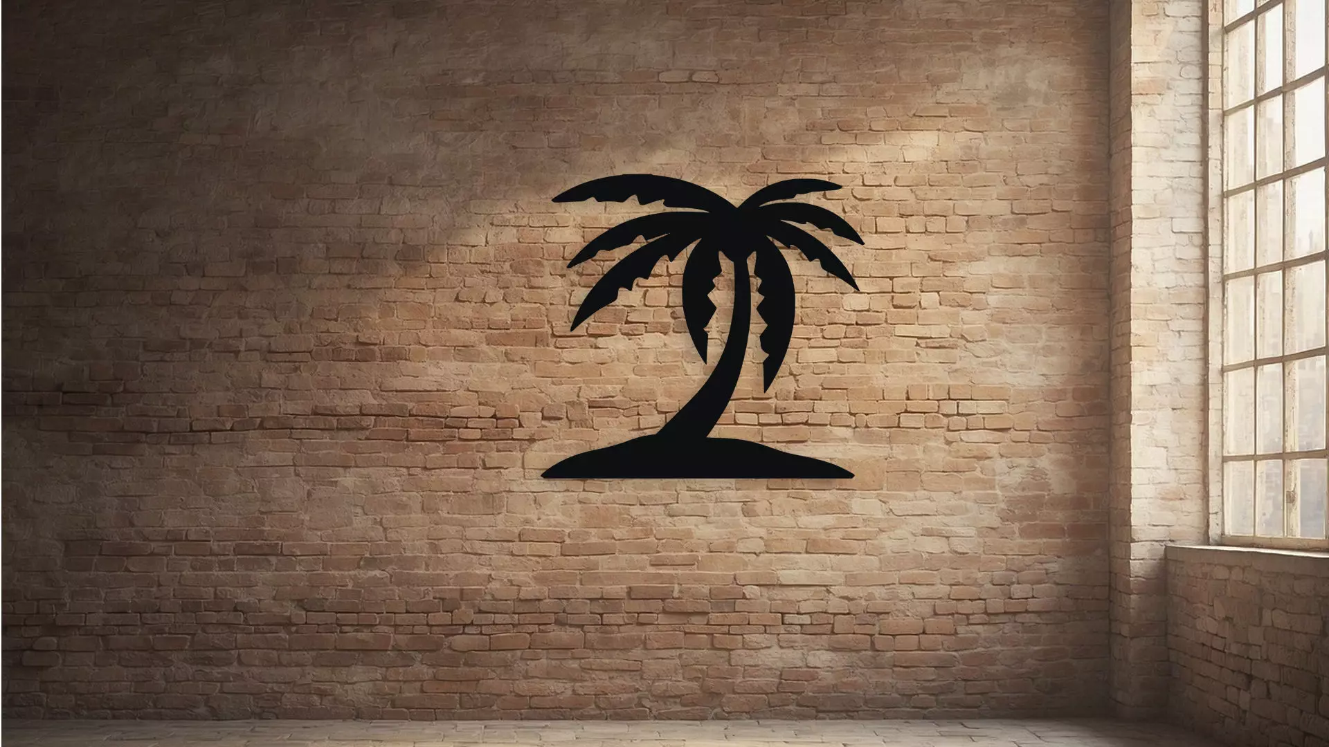 Palm Tree Silhouette Wall Art Decor for Laser Cut and 3D Print 3D model_2