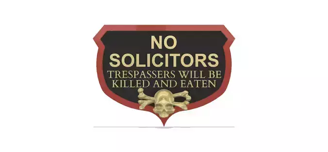 No Trespassers door crest 3D print model