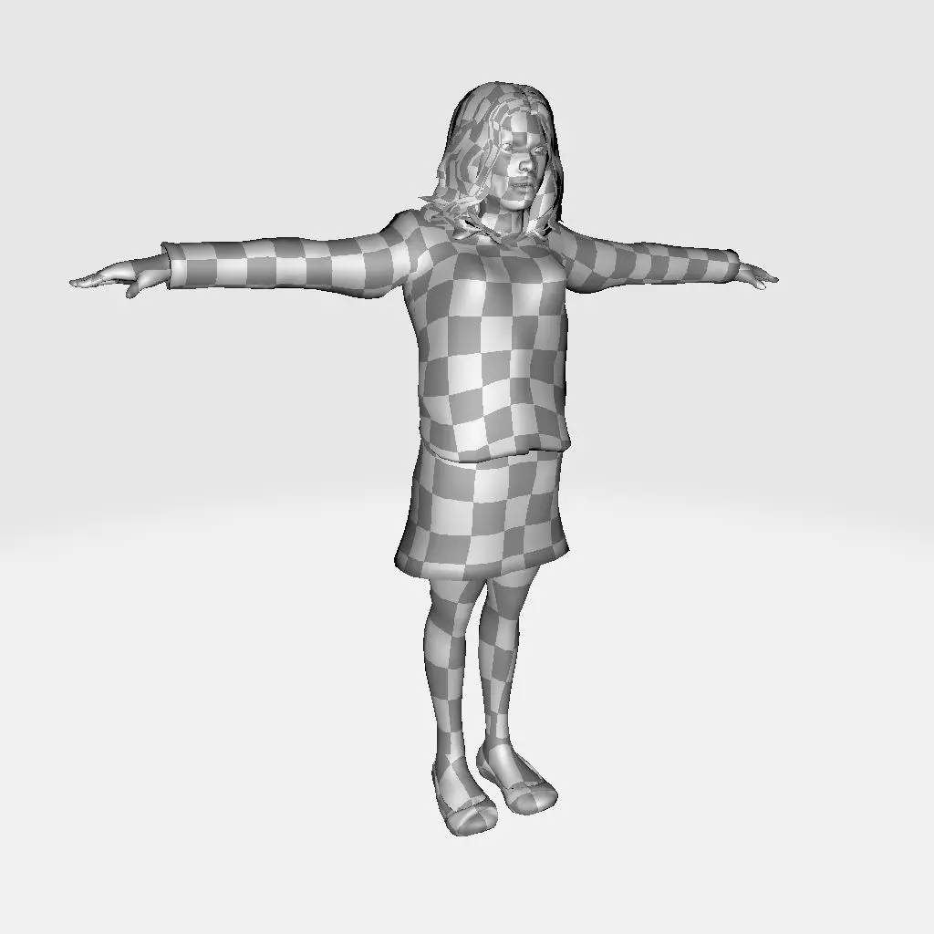 Rigged Animated Zombie Woman 3D Model Game Ready with Textures  Low-poly 3D model_11