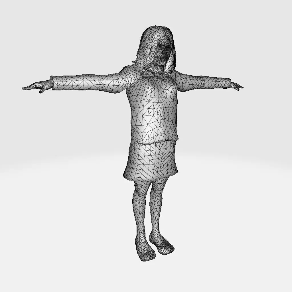 Rigged Animated Zombie Woman 3D Model Game Ready with Textures  Low-poly 3D model_10