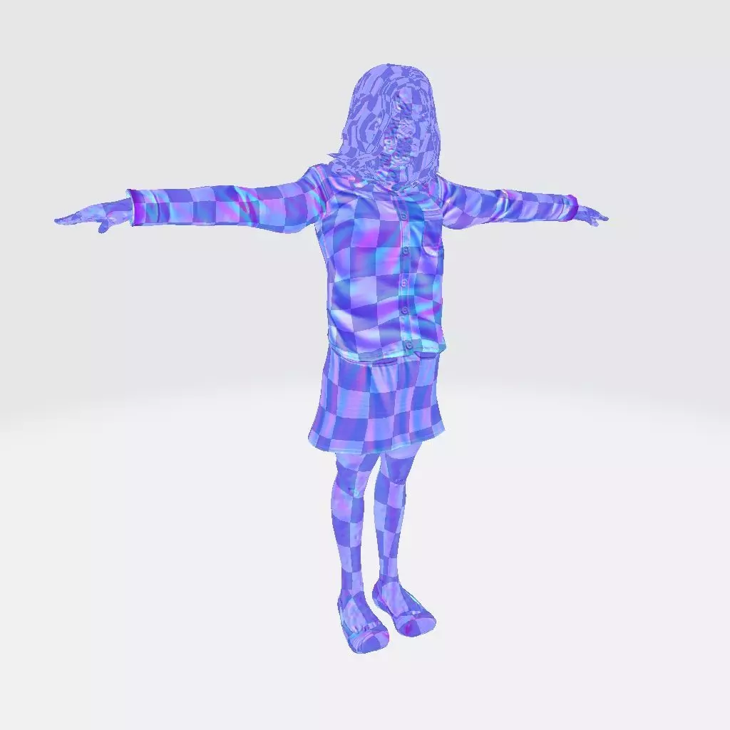 Rigged Animated Zombie Woman 3D Model Game Ready with Textures  Low-poly 3D model_12