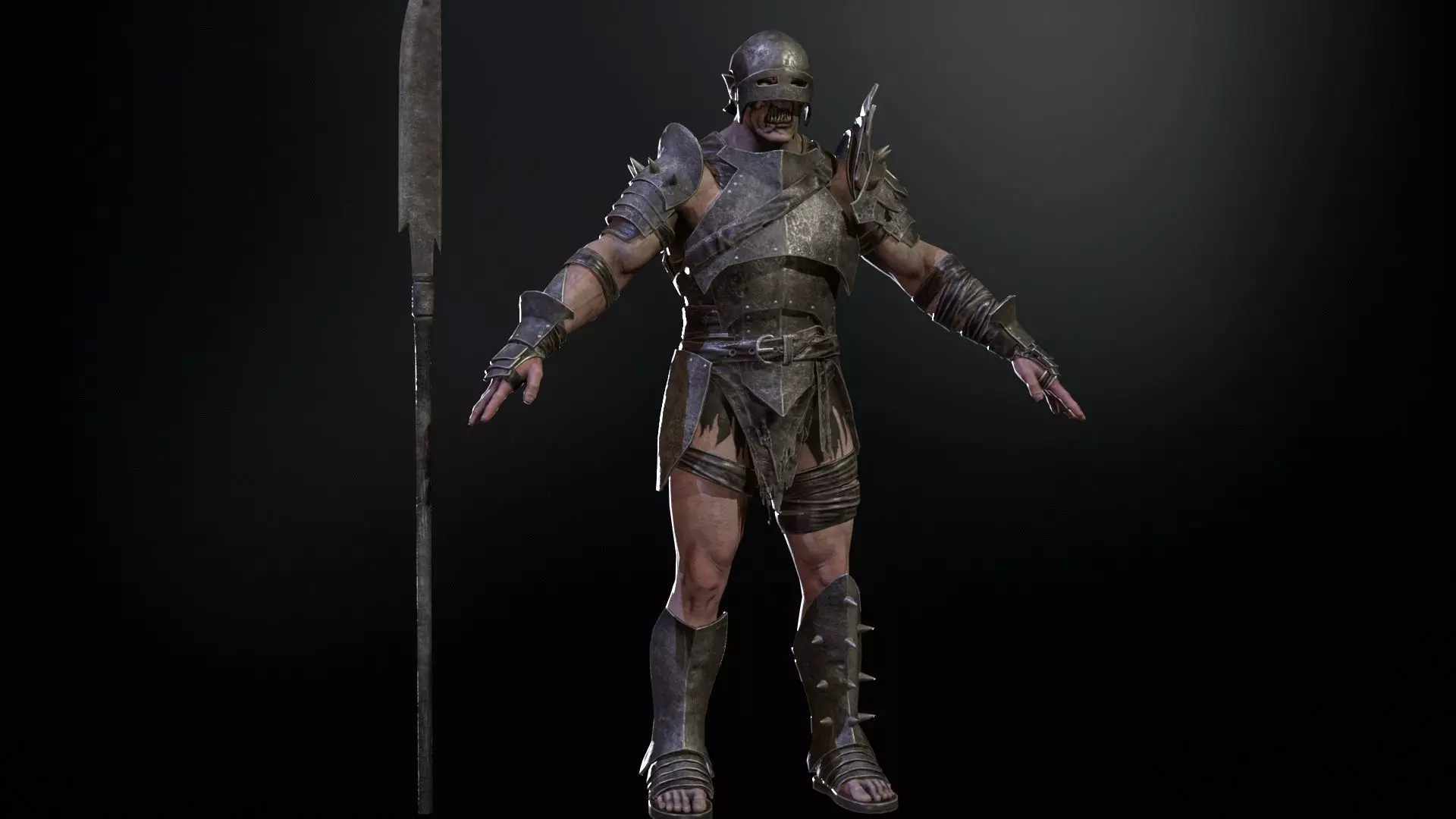 HeavyOrc1 Low-poly 3D model_9