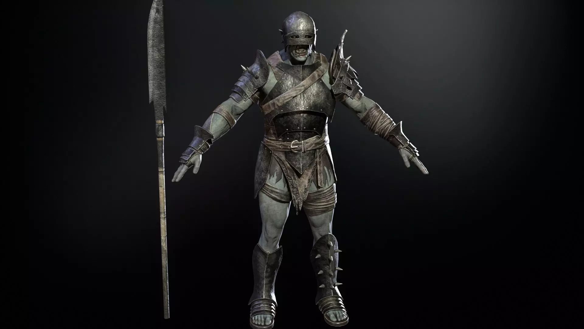 HeavyOrc1 Low-poly 3D model_27