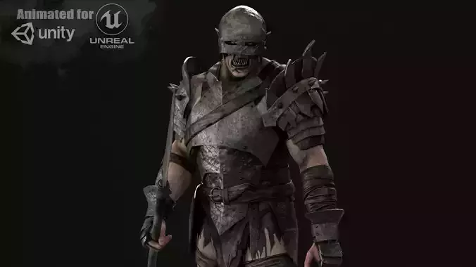 HeavyOrc1 Low-poly 3D model