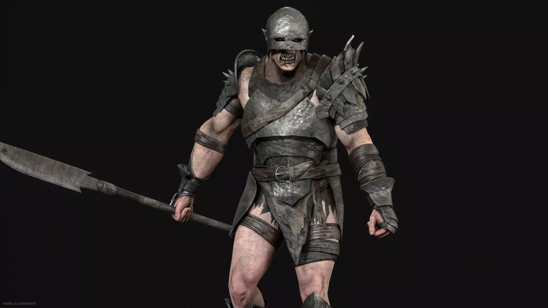 HeavyOrc1 Low-poly 3D model_5