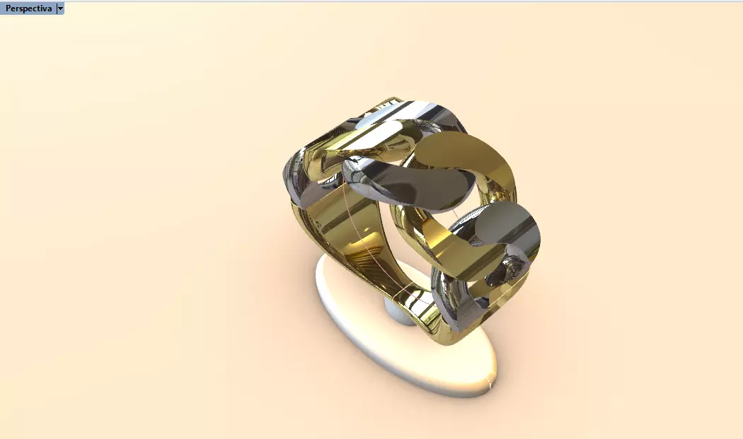 anillo con forma de  cadena cubana 3D print model_1