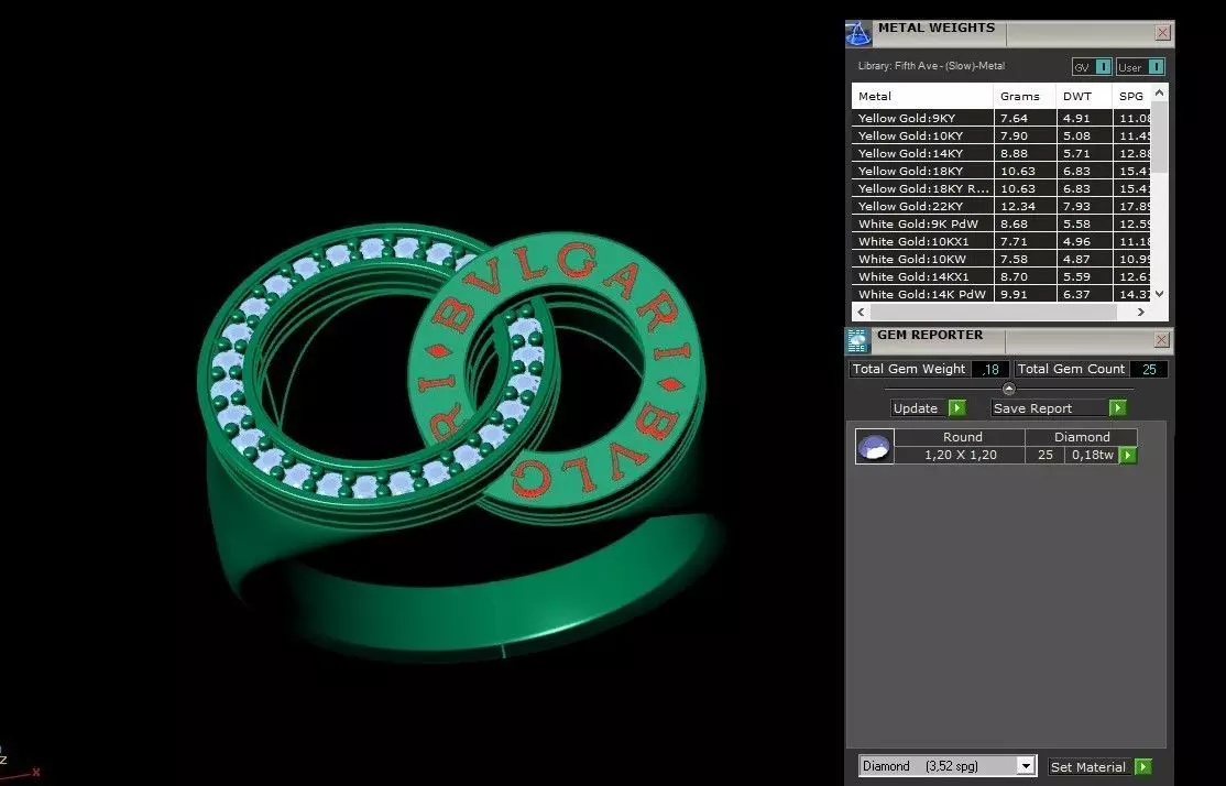 Bvlgari diamond named ring 3D print model_3