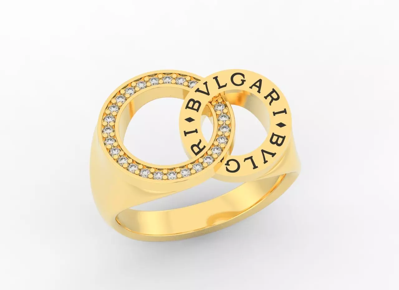 Bvlgari diamond named ring 3D print model_0