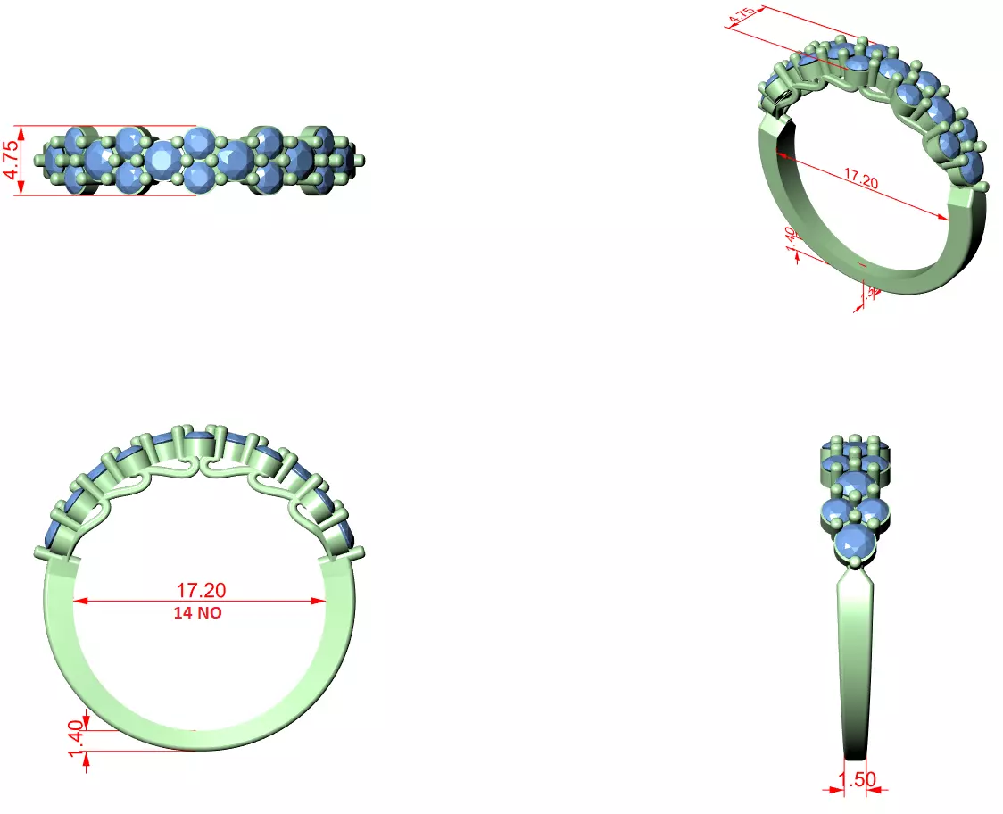 Eternity Band Ring 3dm stl renders animation videos details 3D print model_1