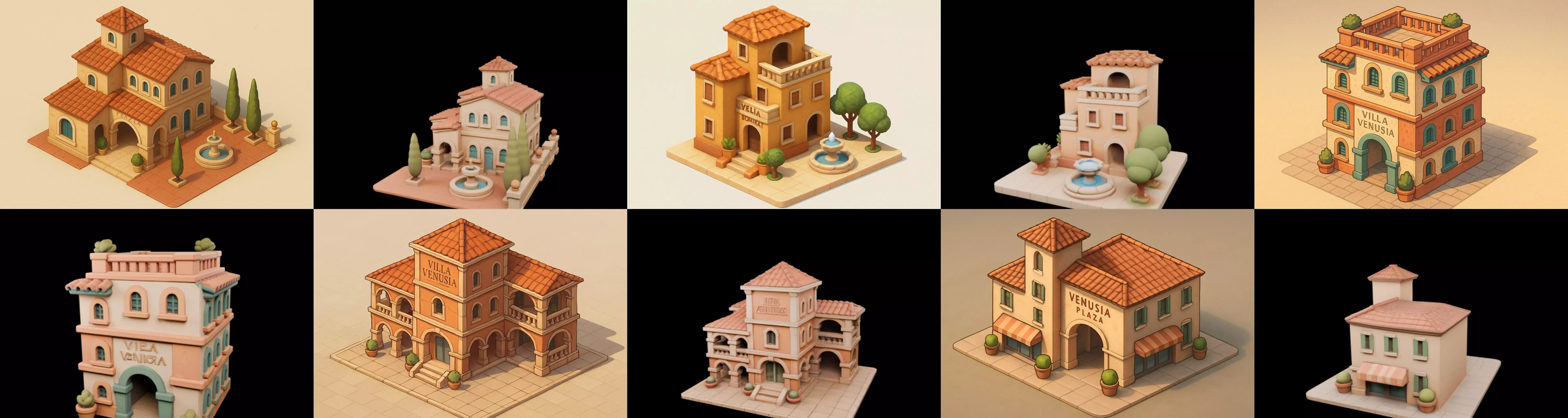 Villa luxe home bundle 3 pack 100 glb 3D model_10