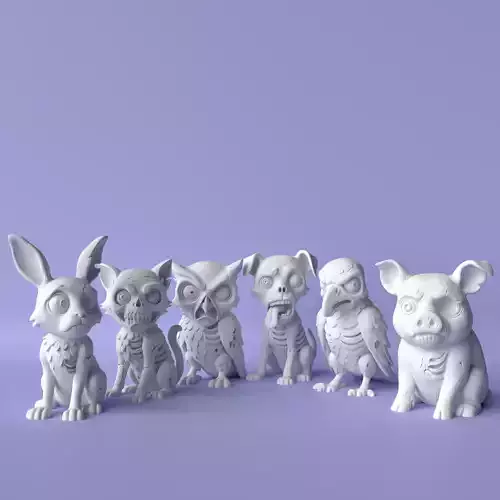 Zombie Animals Collection for Halloween 3D print model
